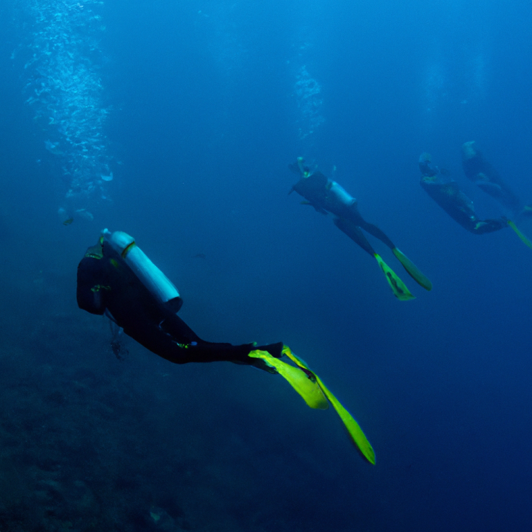 Subacquei durante un'immersione Drift a Diving Puglia D.C.